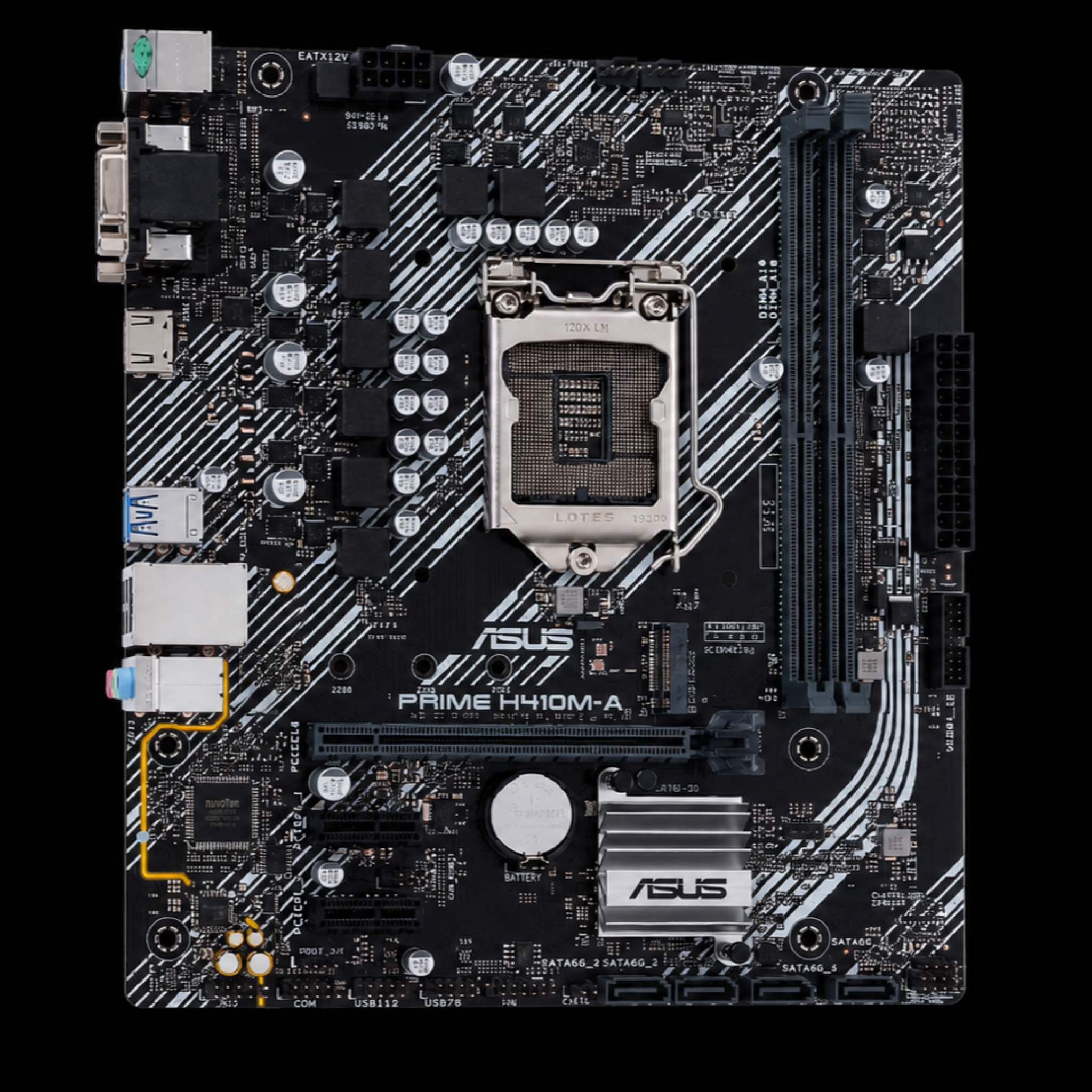 ASUS PRIME H410M-A マザーボードの上面写真